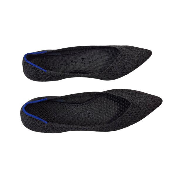 Rothys Womens The Point Flats Size 9 Black Mesh Knit Comfort Classic Career - Picture 8 of 9